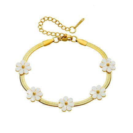 18K Gold-Plated Daisy Chain Titanium Steel Bracelet