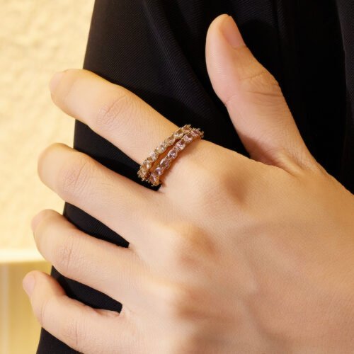 18K Gold-Plated Stainless Steel Zircon Ring