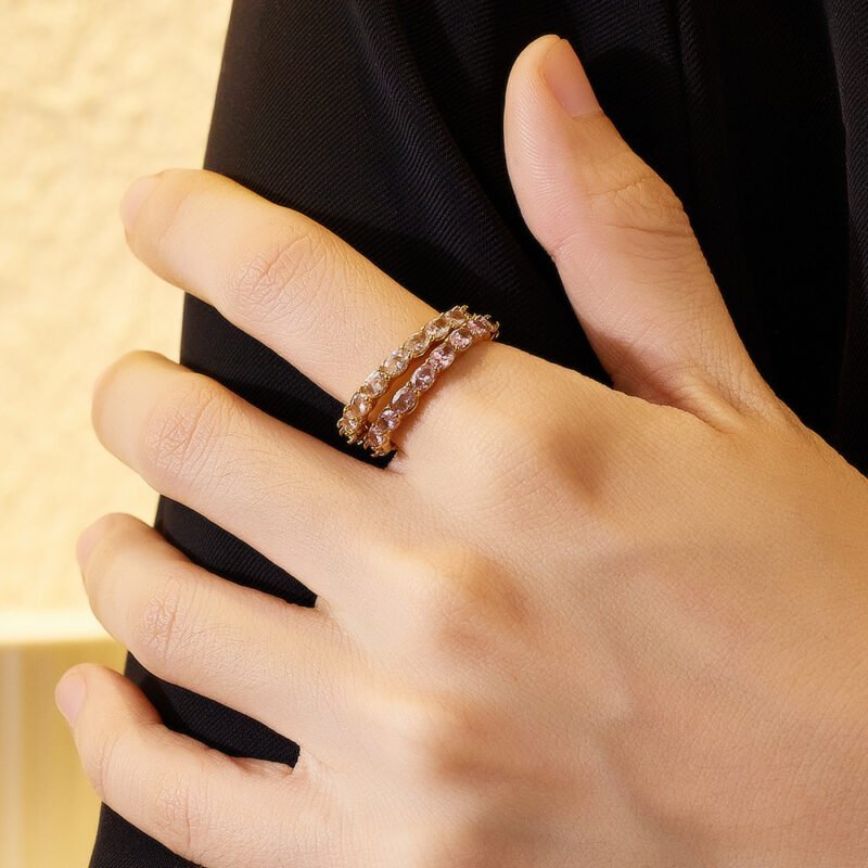 18K Gold-Plated Stainless Steel Zircon Ring