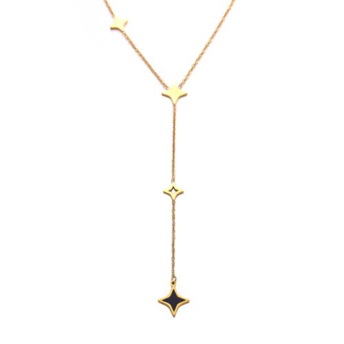 Celestial Charm 18K Gold-Plated Titanium Star Drop Necklace