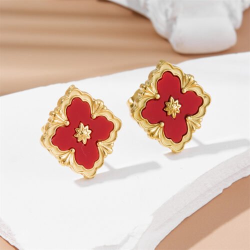 Charming Clover Jewelry Set with Stone Inlay Options