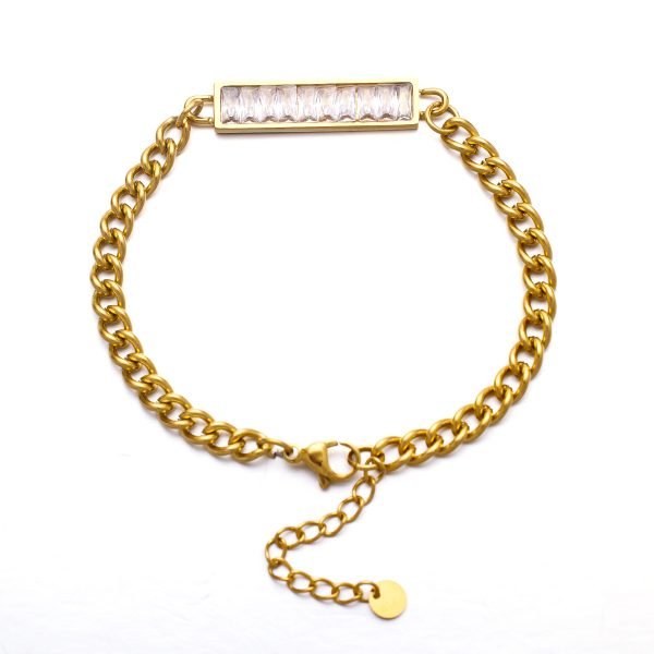 Crystalline Elegance Chain Bracelet