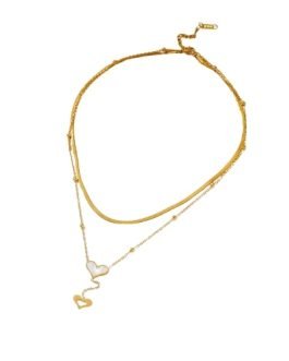 Duo Heart Cascade Necklace