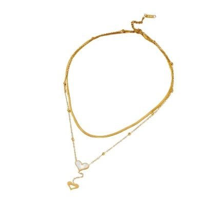 Duo Heart Cascade Necklace