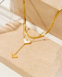 Duo Heart Cascade Necklace