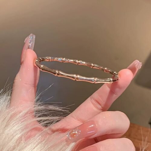 Elegant Bamboo Titanium Bangle