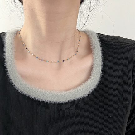 Elegant Titanium Gold Plated Drip Dazzle Necklace