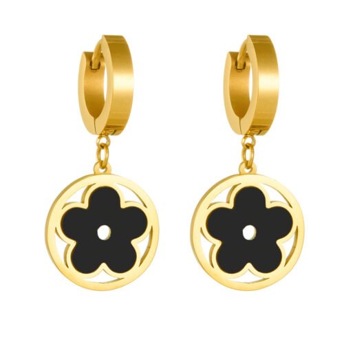 Floral-Inspired Earrings with Mother of Pearl Inlay