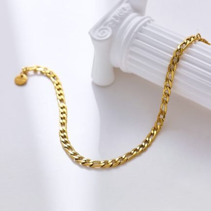 Golden Figaro Chain Bracelet - Image 4