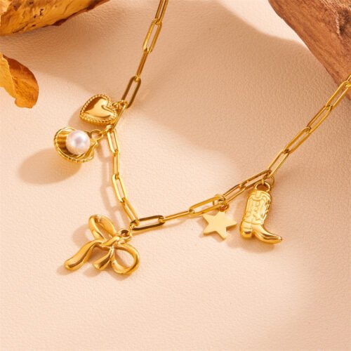 Golden Shores Charm Necklace