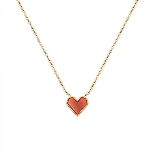 Heart Charm Necklace with Enamel