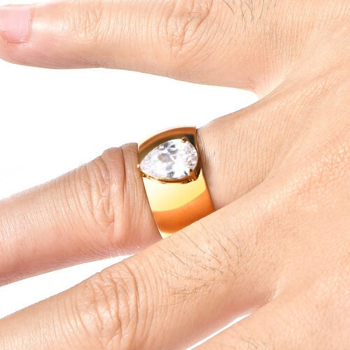Heart-Shaped Cubic Zirconia Ring