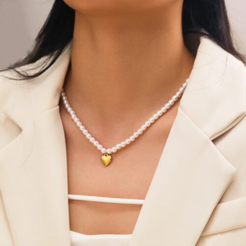Pearlescent Love Charm Necklace
