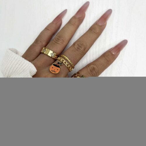 Bewitching Pumpkin Witch Charm Ring