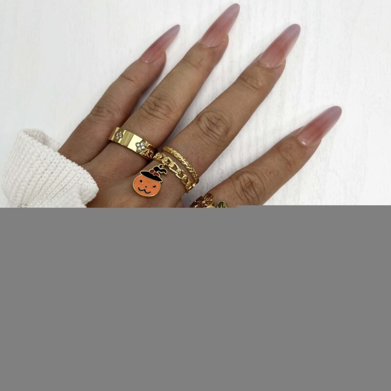 Bewitching Pumpkin Witch Charm Ring