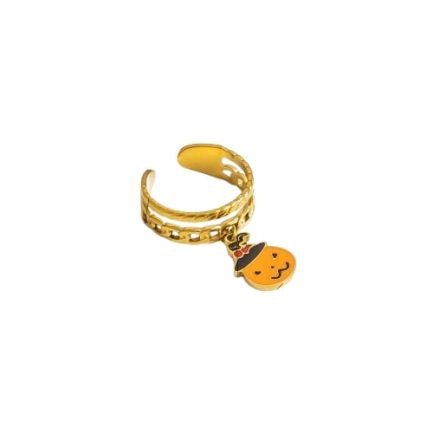 Bewitching Pumpkin Witch Charm Ring