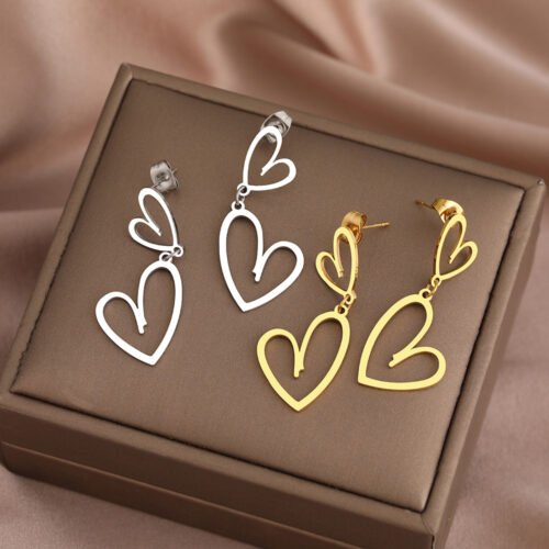 Cascading Hearts Drop Earrings