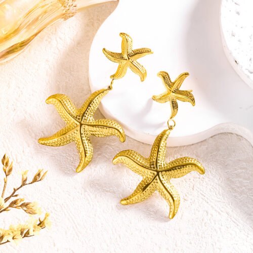 Cascading Starfish Drop Earrings