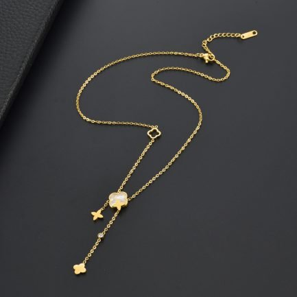 Clover Cascade Y-Necklace - 이미지 4