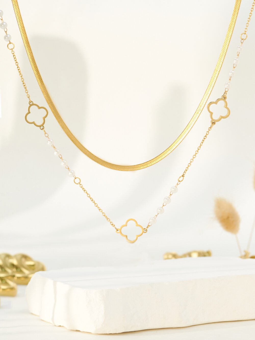 Clover Meadow Pearl Necklace - Image 3