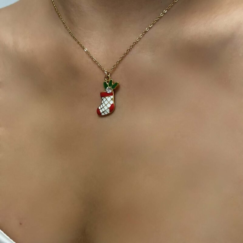 Cozy Christmas Stocking Necklace