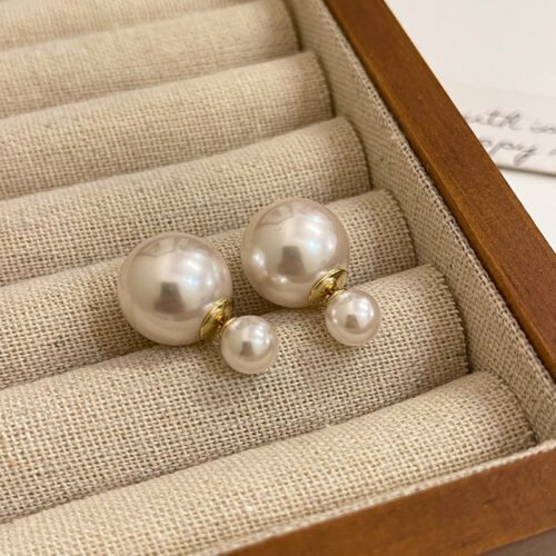 Dual Elegance Pearl Stud Earrings