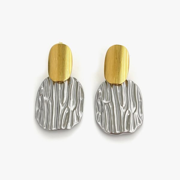 Duo Texture Drop Earrings