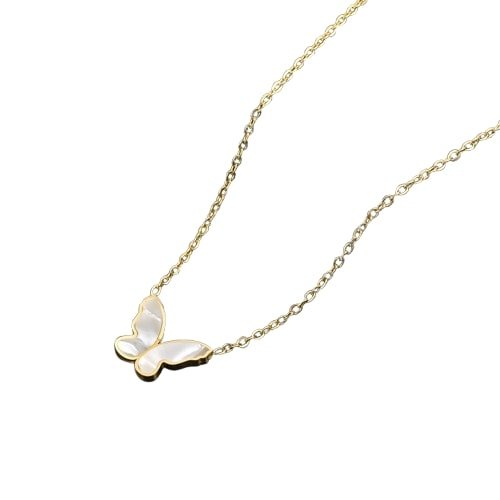 Ethereal Flutter Mother-of-Pearl Butterfly Necklace