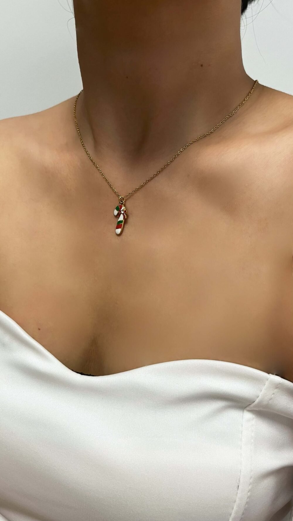 Festive Candy Cane Pendant Necklace