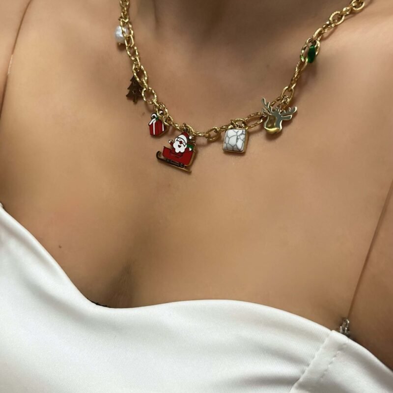 Festive Charm Christmas Necklace