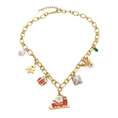 Festive Charm Christmas Necklace