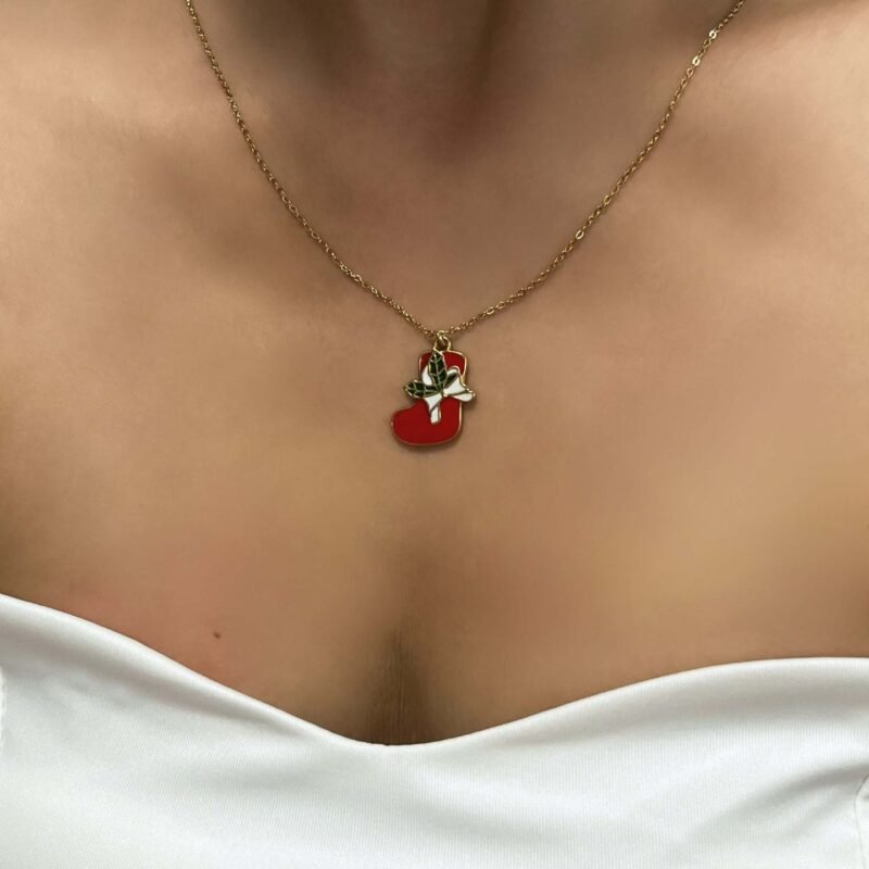 Festive Stocking Pendant Necklace