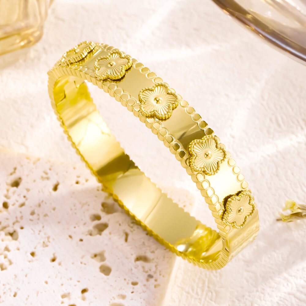 Floral Elegance Cuff Bracelet - Image 3