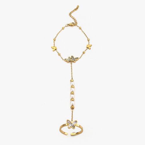 Flutter & Pearl Hand Chain