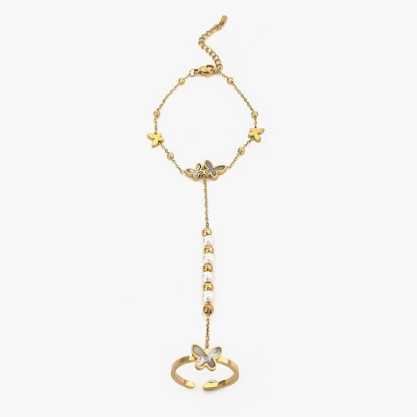 Flutter & Pearl Hand Chain