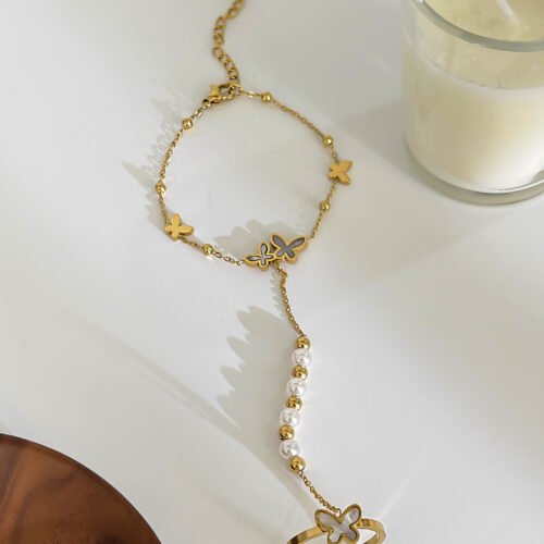 Flutter & Pearl Hand Chain