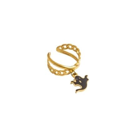 Ghostly Glam Chain Charm Ring