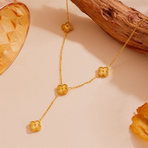 Golden Blossom Quartet Y-Necklace