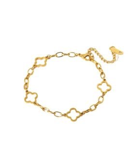 Golden Clover Chain Bracelet