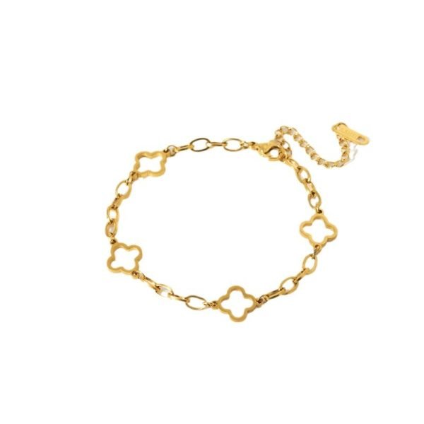 Golden Clover Chain Bracelet