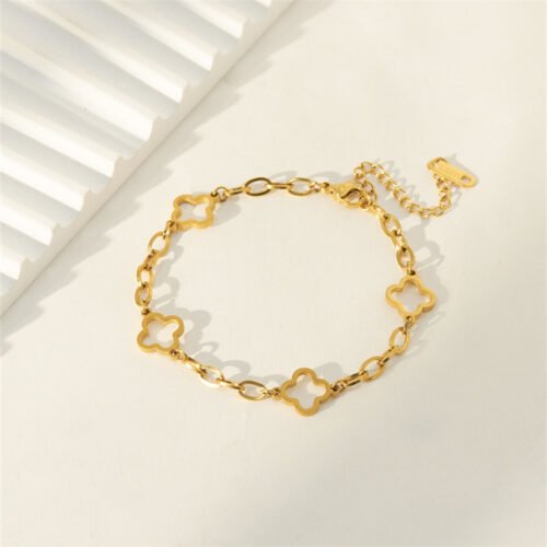 Golden Clover Chain Bracelet