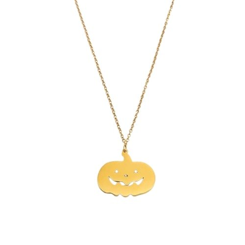 Grinning Jack-o'-Lantern Charm Necklace