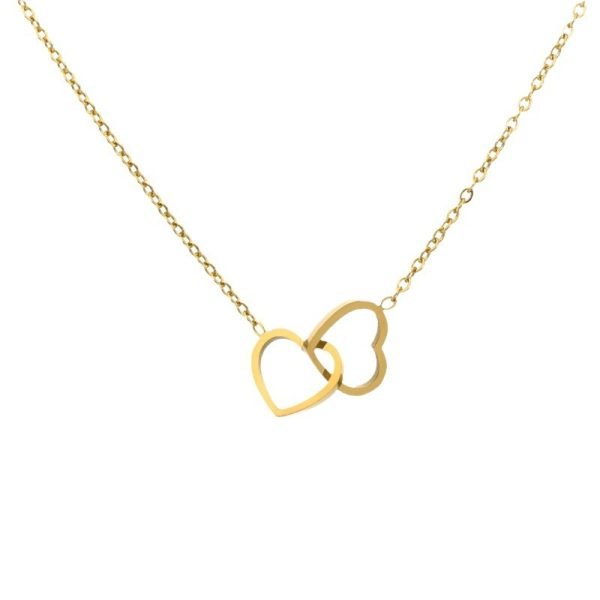 Interlocked Hearts Chain Necklace
