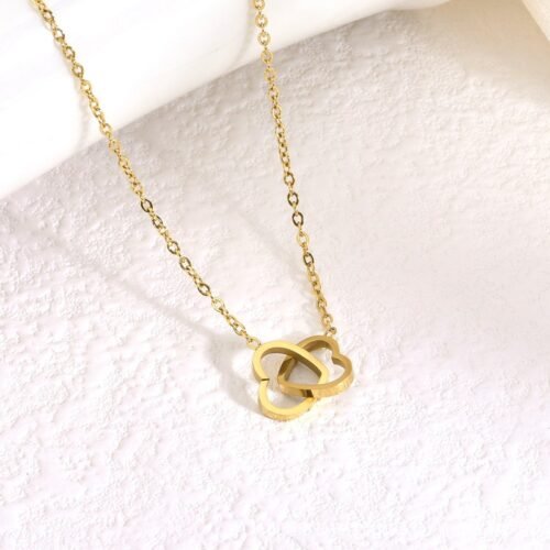 Interlocked Hearts Chain Necklace