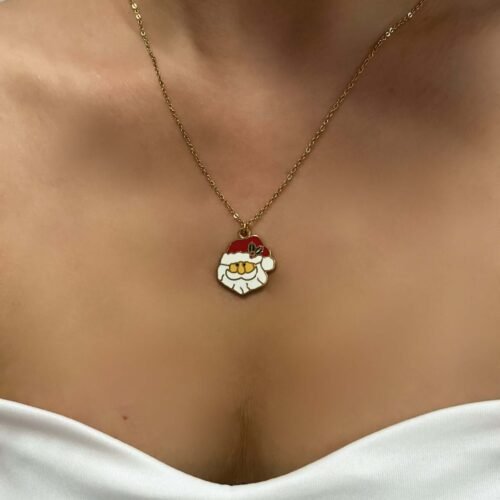 Jolly Santa Pendant Necklace