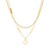 Layered Clover Charm Necklace