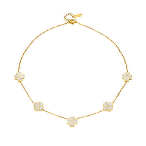 Lucky Clover Mother-of-Pearl Charm Necklace