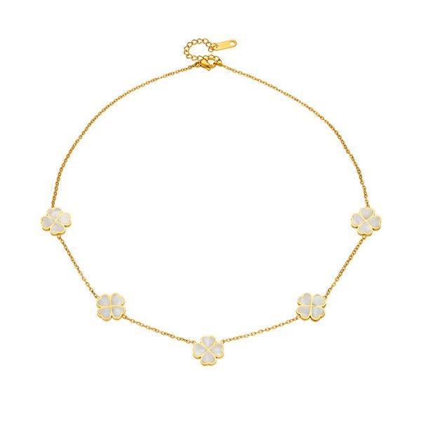 Lucky Clover Mother-of-Pearl Charm Necklace