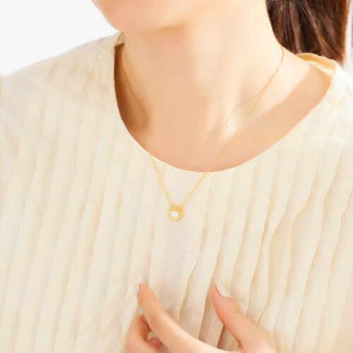Luminous Pearl Embrace Pendant Necklace
