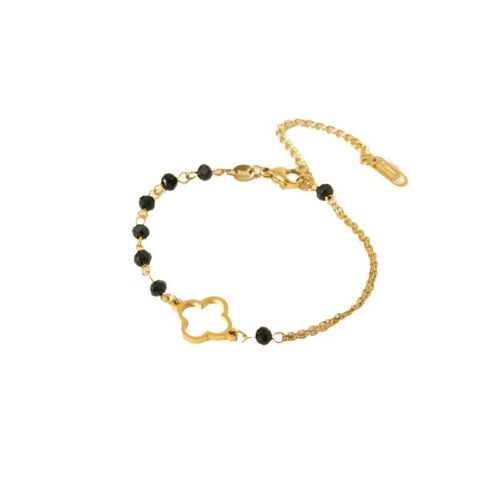 Midnight Clover Charm Bracelet
